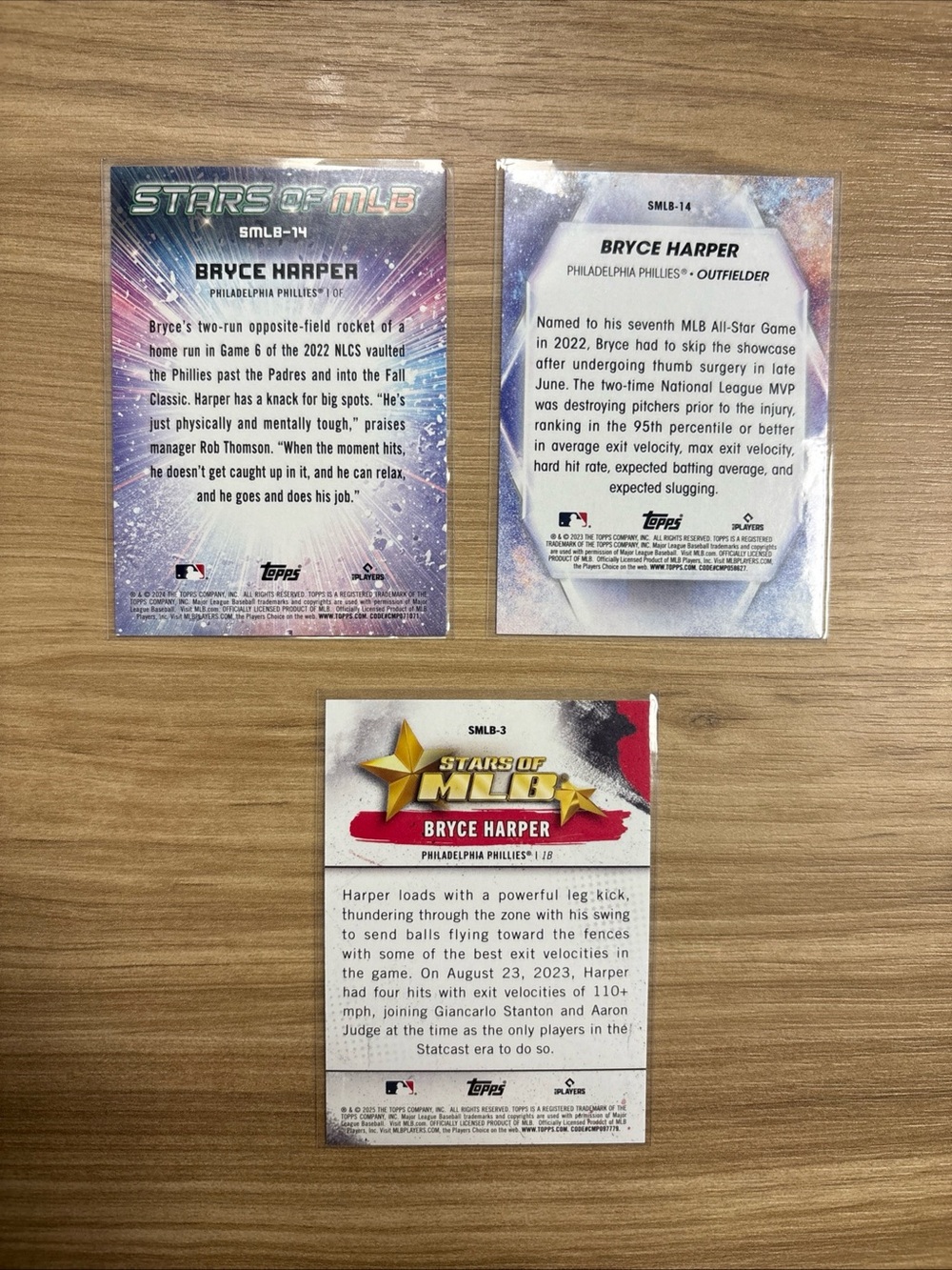 BRYCE HARPER 2023 TOPPS, 2024 TOPPS & 2025 TOPPS - STARS of MLB 3 Lot - Picture 2 of 2